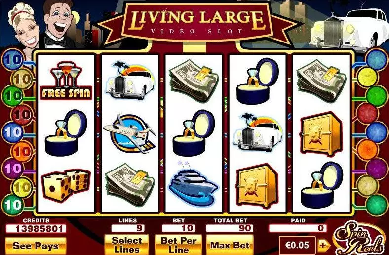 Living Large  Real Money Slot made by Parlay - Main Screen Reels