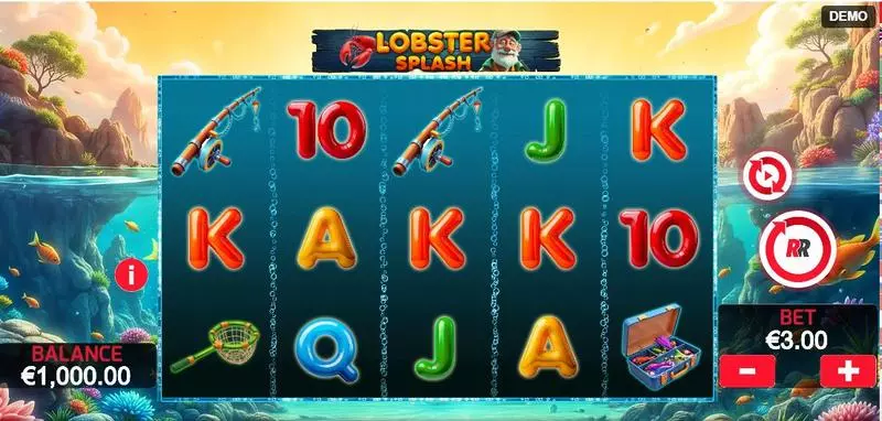 Lobster Splash  Real Money Slot made by Red Rake Gaming - Main Screen Reels