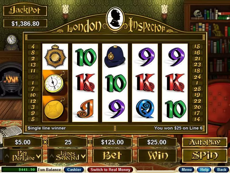 London Inspector  Real Money Slot made by RTG - Main Screen Reels