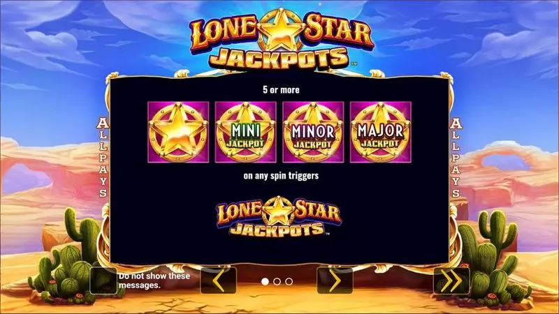 Lone Star Jackpots  Real Money Slot made by Greentube - Introduction Screen