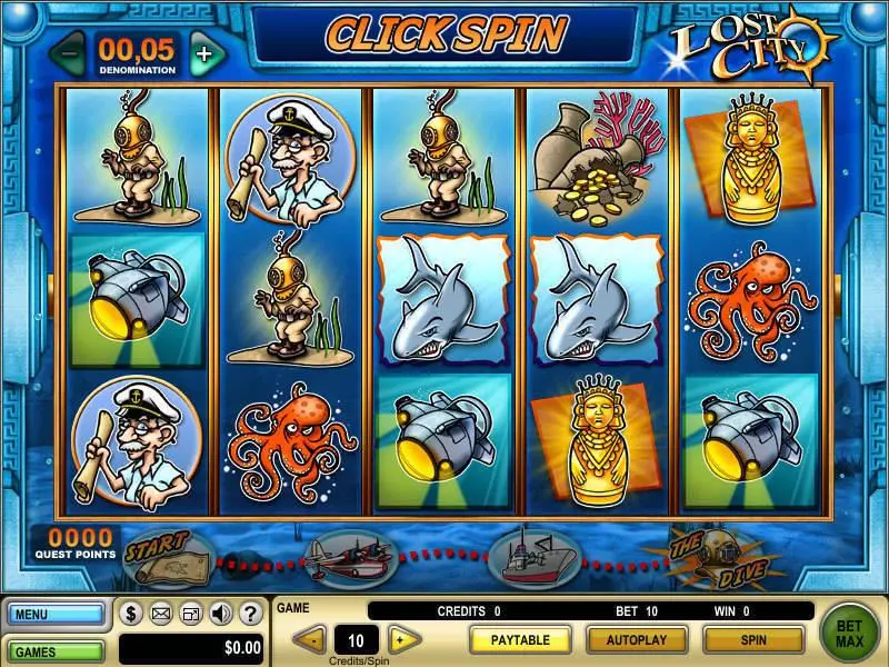 Lost City  Real Money Slot made by GTECH - Main Screen Reels