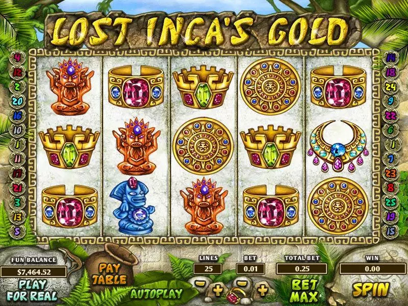 Lost Inca's Gold  Real Money Slot made by Topgame - Main Screen Reels