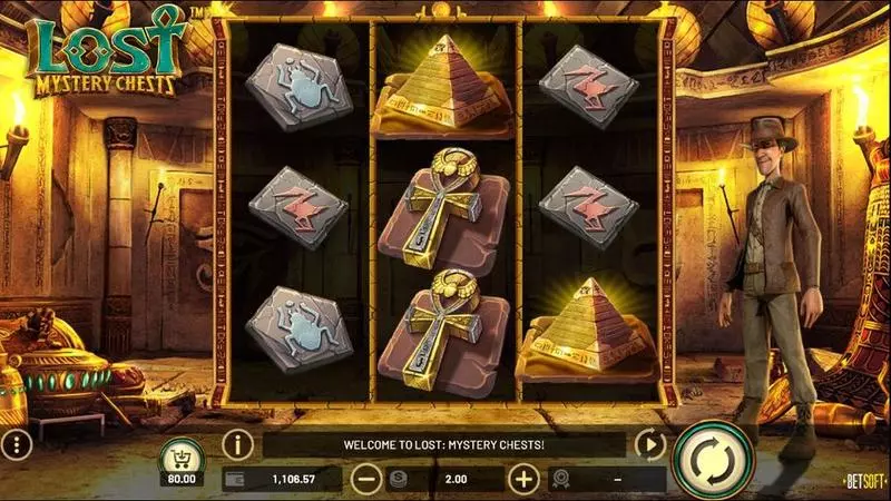 Lost Mystery Chests  Real Money Slot made by BetSoft - Main Screen Reels