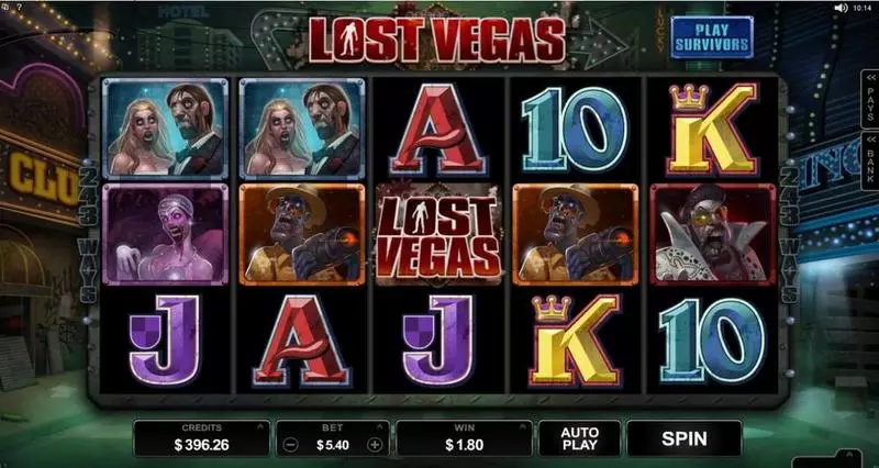 Lost Vegas  Real Money Slot made by Microgaming - Main Screen Reels