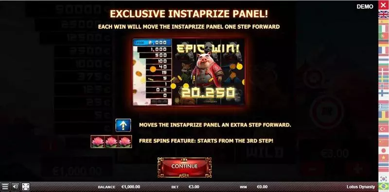Lotus Dynasty  Real Money Slot made by Red Rake Gaming - Introduction Screen