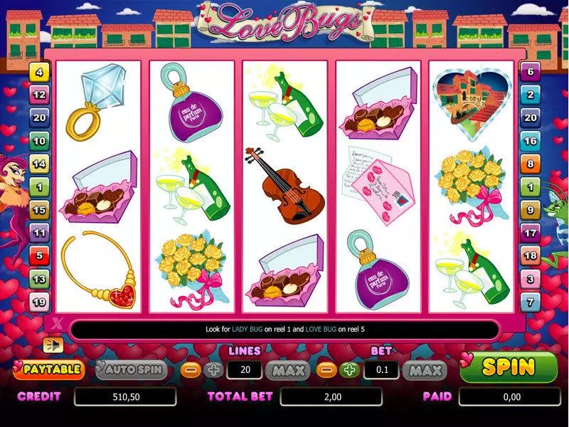 Love Bugs  Real Money Slot made by bwin.party - Main Screen Reels