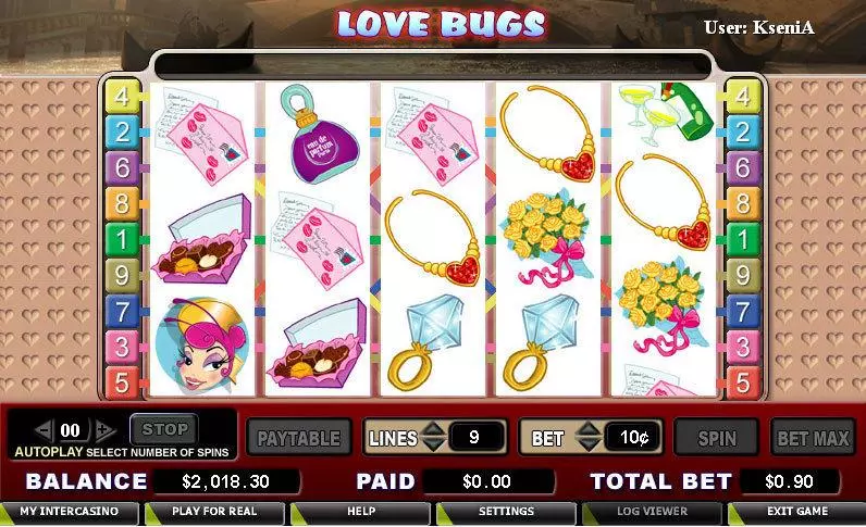 Love Bugs  Real Money Slot made by CryptoLogic - Main Screen Reels