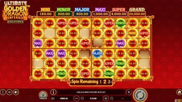 ltimate Golden Dragon Inferno  Real Money Slot made by BetSoft - Main Screen Reels