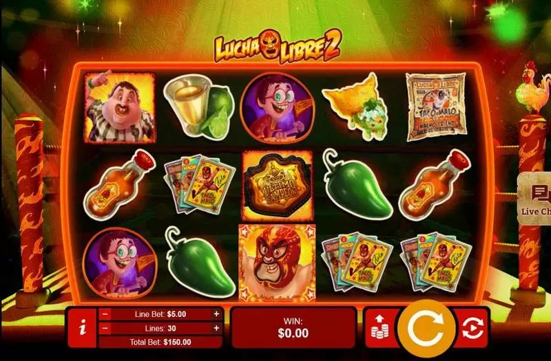 Lucha Libre 2  Real Money Slot made by RTG - Main Screen Reels