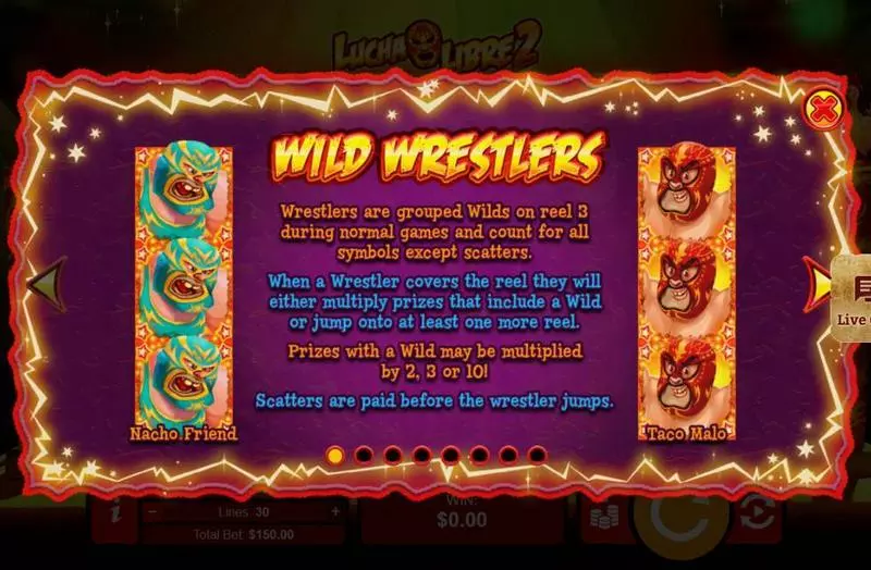 Lucha Libre 2  Real Money Slot made by RTG - Stacked Wilds Info