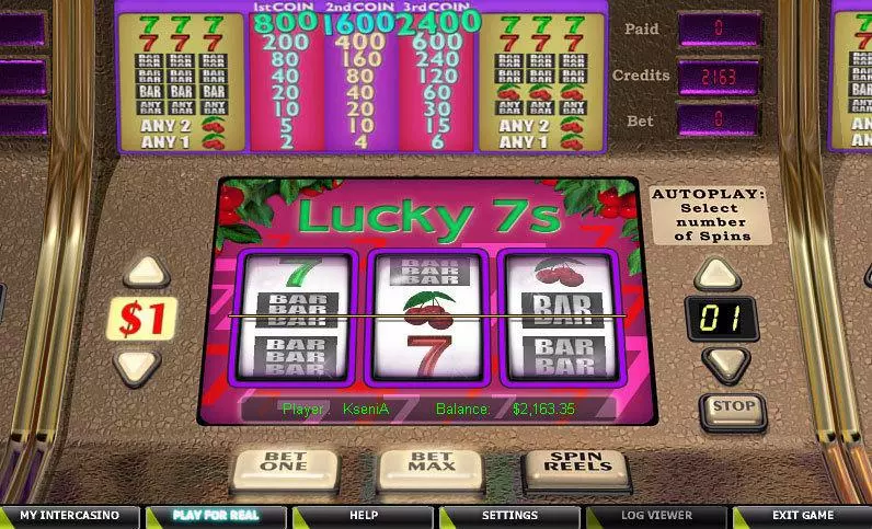 Lucky 7s  Real Money Slot made by CryptoLogic - Main Screen Reels