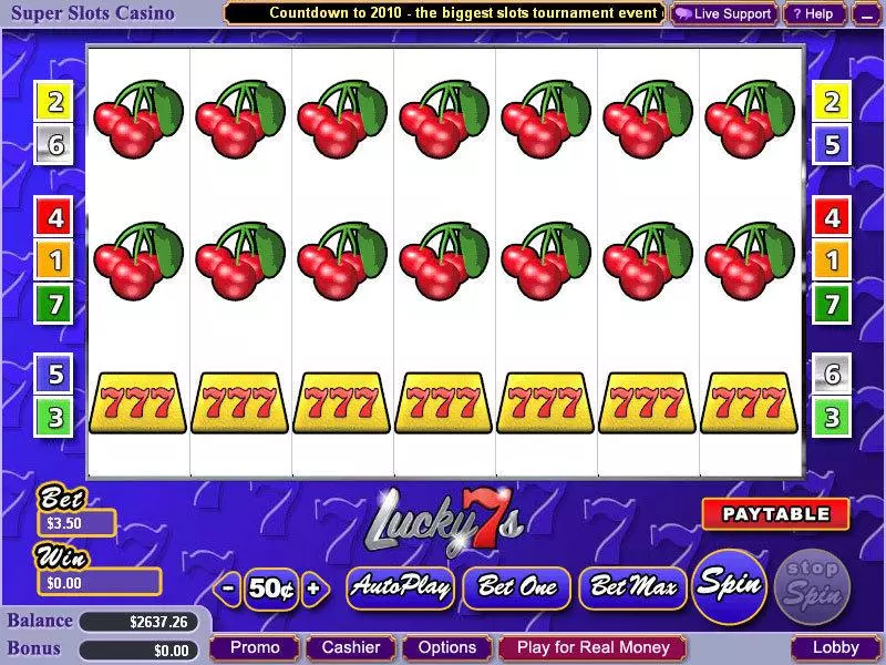 Lucky 7s  Real Money Slot made by WGS Technology - Main Screen Reels