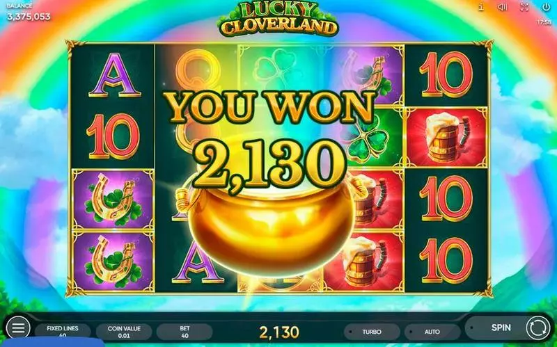 Lucky Cloverland  Real Money Slot made by Endorphina - Winning Screenshot