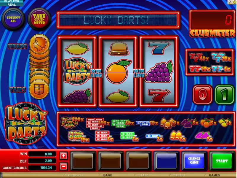 Lucky Darts  Real Money Slot made by Microgaming - Main Screen Reels