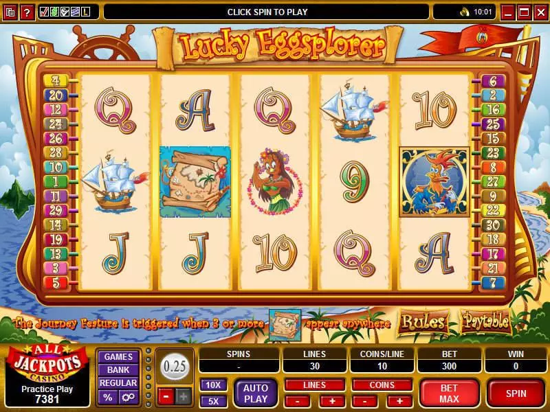 Lucky Eggsplorer  Real Money Slot made by Microgaming - Main Screen Reels