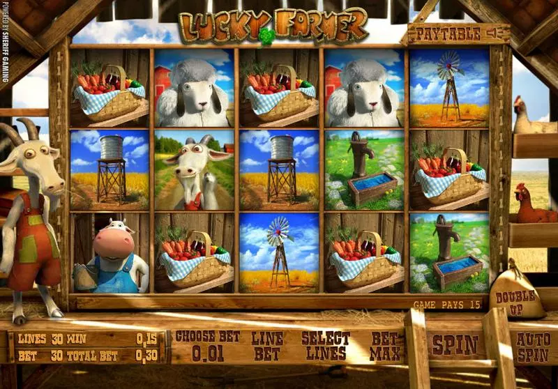 Lucky Farmer  Real Money Slot made by Sheriff Gaming - Main Screen Reels
