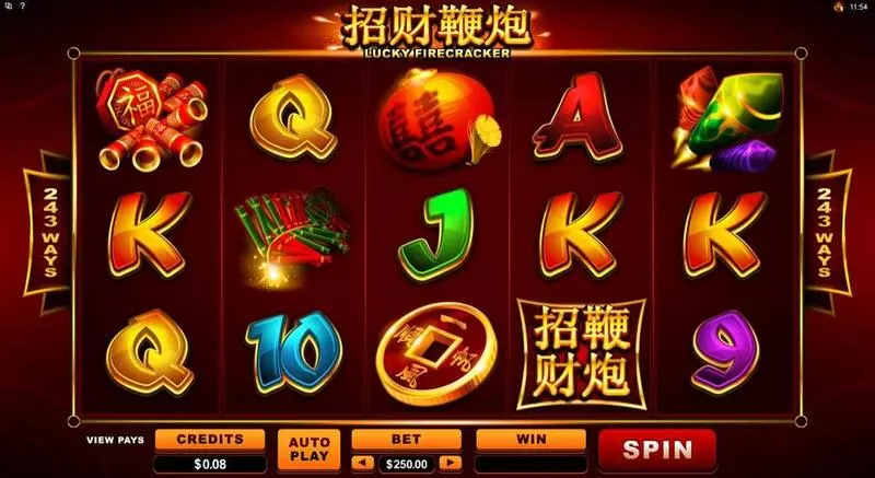 Lucky Firecracker  Real Money Slot made by Microgaming - Main Screen Reels