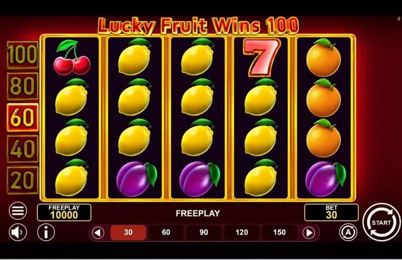 LUCKY FRUIT WINS 100  Real Money Slot made by 1Spin4Win - Main Screen Reels