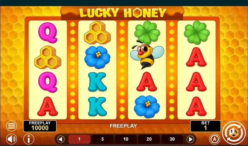 Lucky Honey  Real Money Slot made by 1Spin4Win - Main Screen Reels