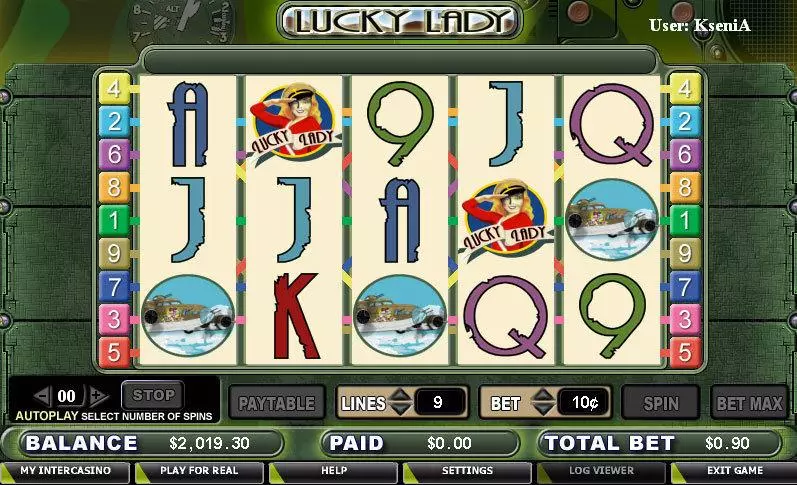 Lucky Lady  Real Money Slot made by CryptoLogic - Main Screen Reels