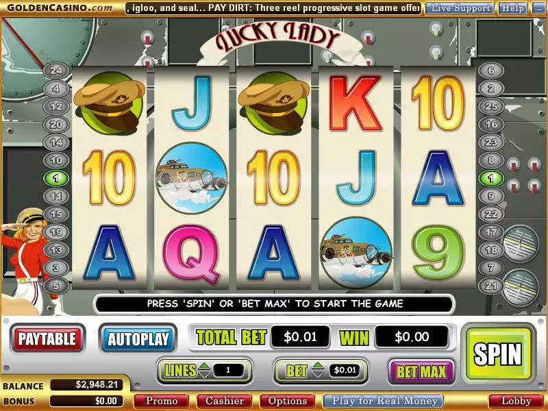 Lucky Lady  Real Money Slot made by WGS Technology - Main Screen Reels