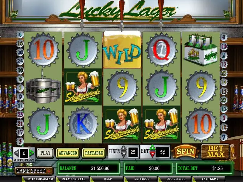Lucky Lager  Real Money Slot made by CryptoLogic - Main Screen Reels