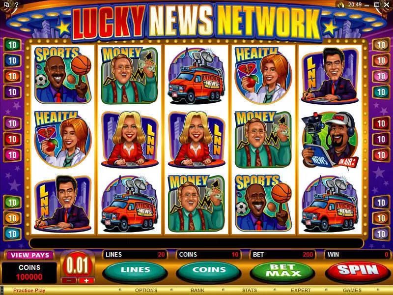 Lucky News Network  Real Money Slot made by Microgaming - Main Screen Reels