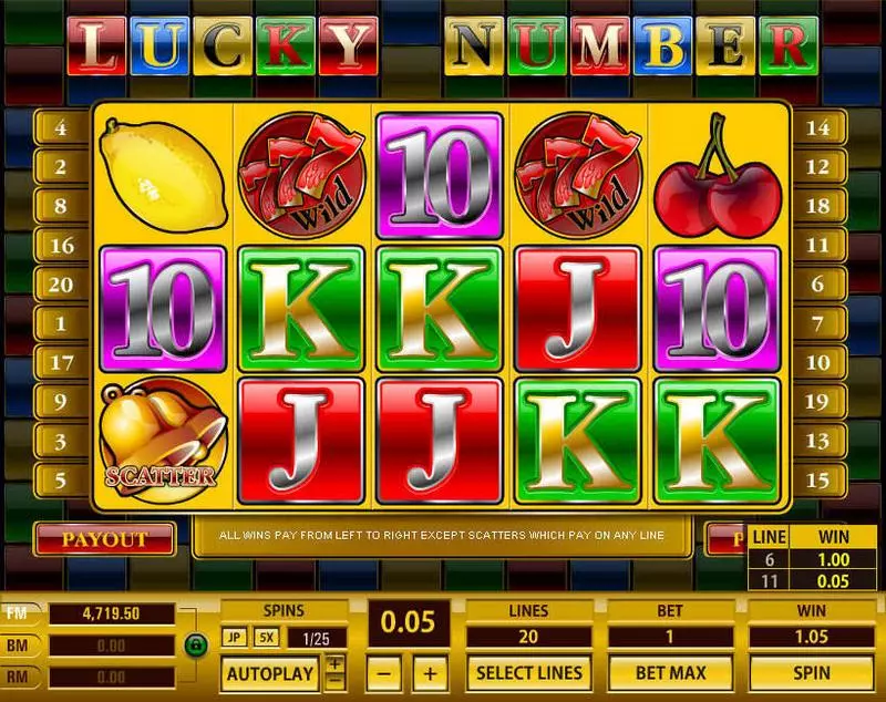 Lucky Number  Real Money Slot made by Topgame - Main Screen Reels