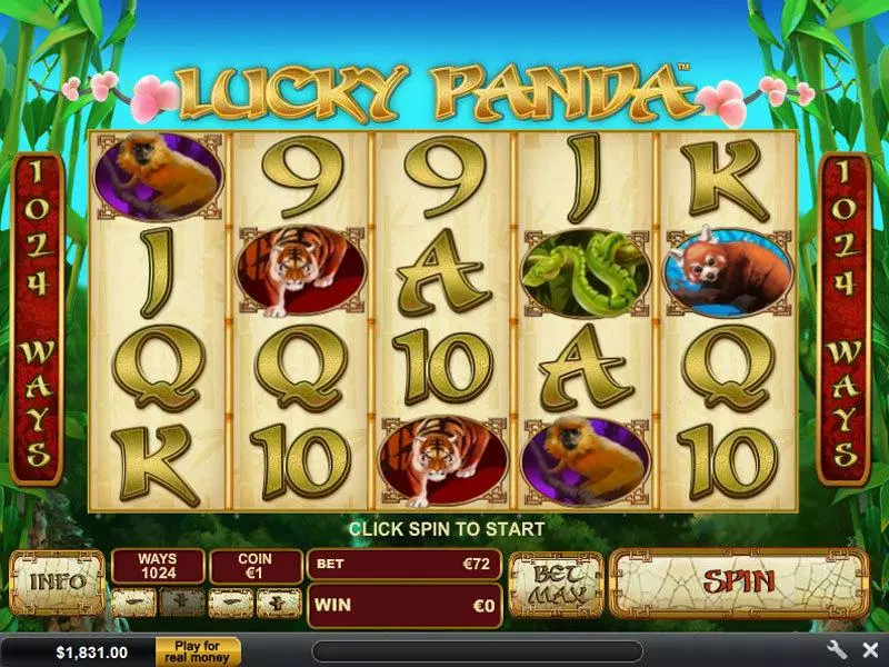 Lucky Panda  Real Money Slot made by PlayTech - Main Screen Reels