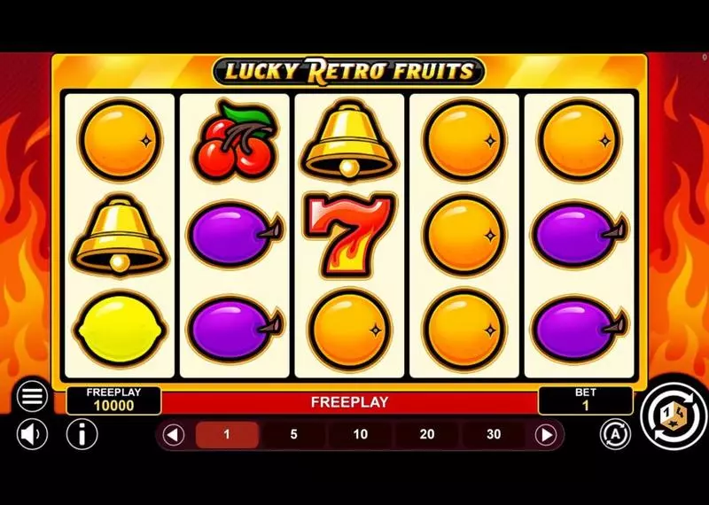 Lucky Retro Fruits  Real Money Slot made by 1Spin4Win - Main Screen Reels