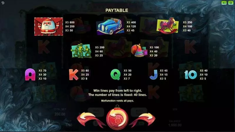 Lucky Xmas  Real Money Slot made by Booongo - Paytable
