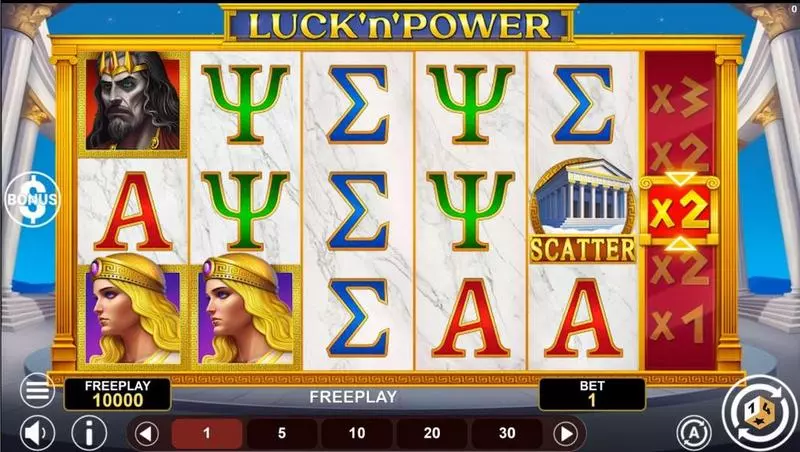 Luck’n’Power  Real Money Slot made by 1Spin4Win - Main Screen Reels