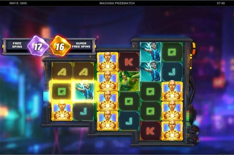 Machina PrizeMatch  Real Money Slot made by Kalamba Games - Main Screen Reels