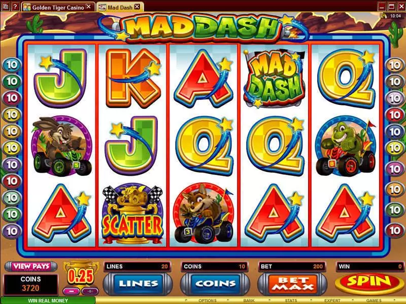 Mad Dash  Real Money Slot made by Microgaming - Main Screen Reels