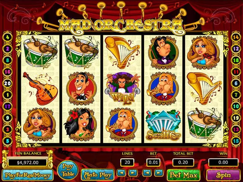 Mad Orchestra  Real Money Slot made by Topgame - Main Screen Reels