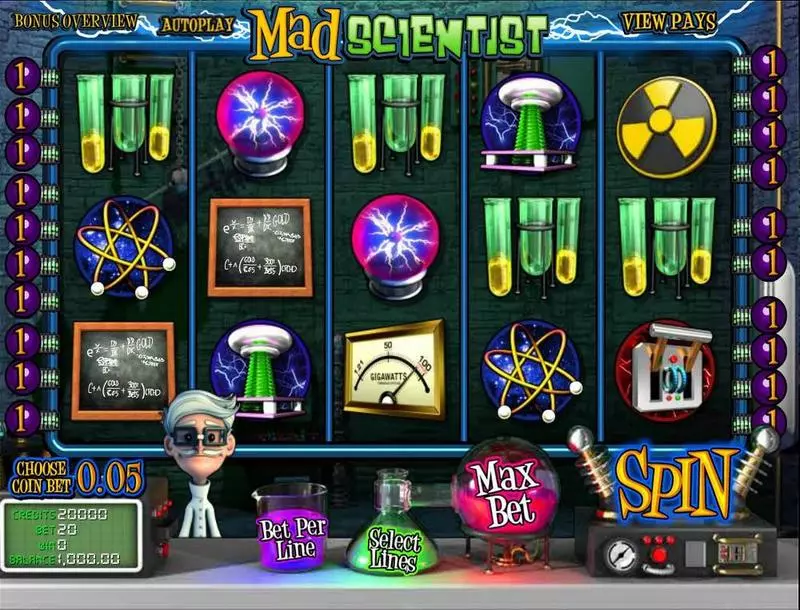 Mad Scientist  Real Money Slot made by BetSoft - Main Screen Reels