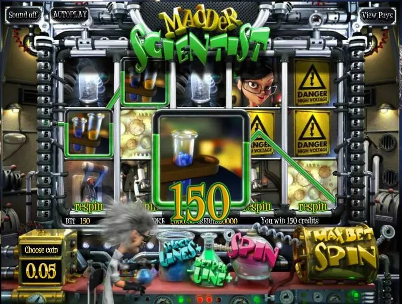 Madder Scientist  Real Money Slot made by BetSoft - Main Screen Reels