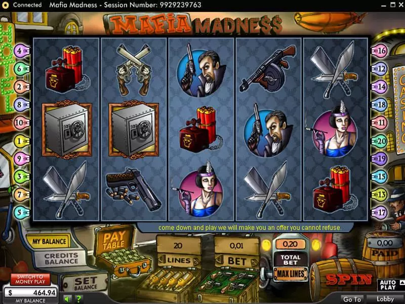 Mafia Madness  Real Money Slot made by 888 - Main Screen Reels