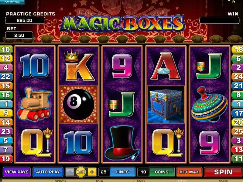 Magic Boxes  Real Money Slot made by Microgaming - Main Screen Reels