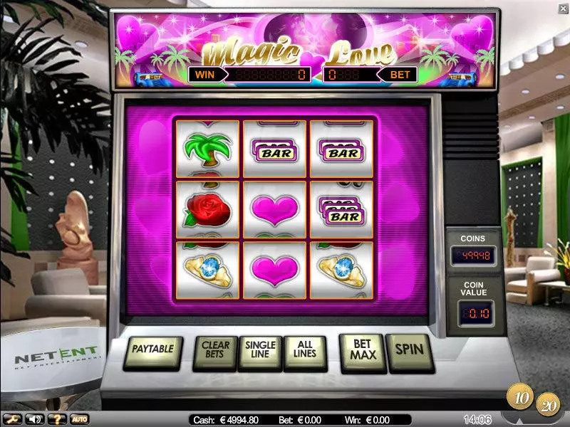 Magic Love  Real Money Slot made by NetEnt - Main Screen Reels