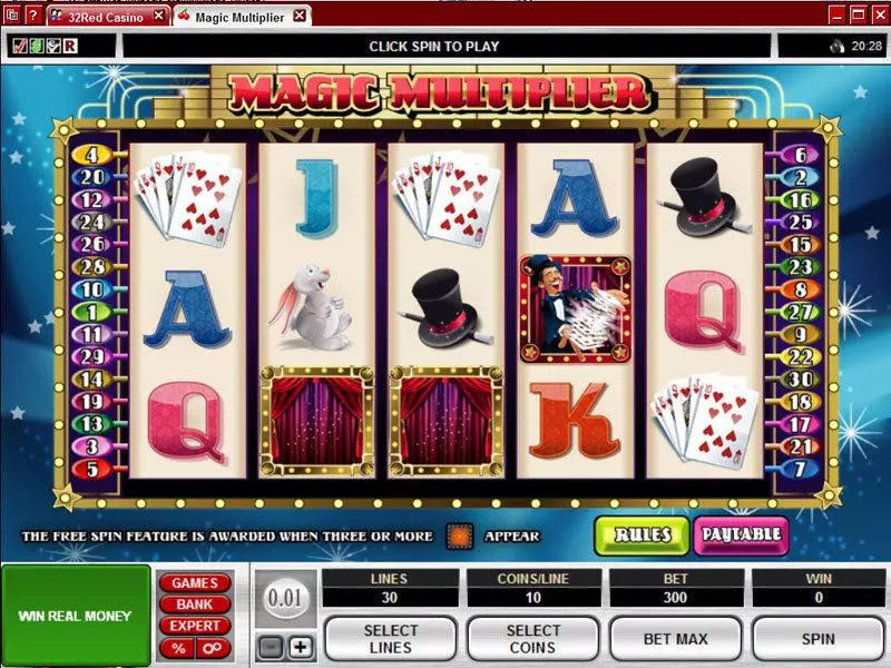 Magic Multiplier  Real Money Slot made by Microgaming - Main Screen Reels
