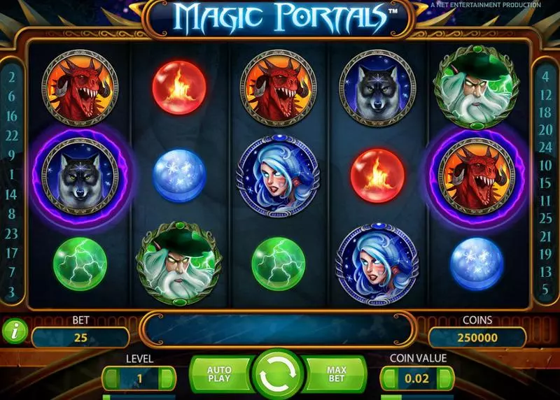 Magic Portals  Real Money Slot made by NetEnt - Main Screen Reels
