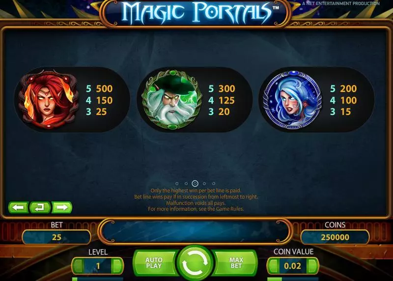 Magic Portals  Real Money Slot made by NetEnt - Info and Rules