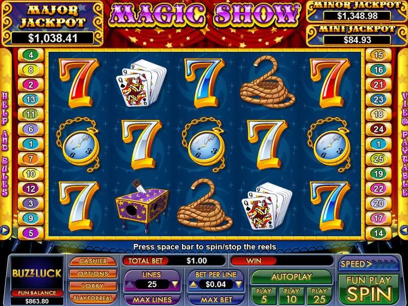 Magic Show  Real Money Slot made by NuWorks - Main Screen Reels