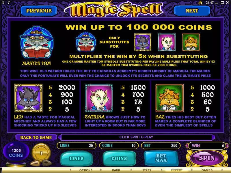 Magic Spell  Real Money Slot made by Microgaming - Info and Rules
