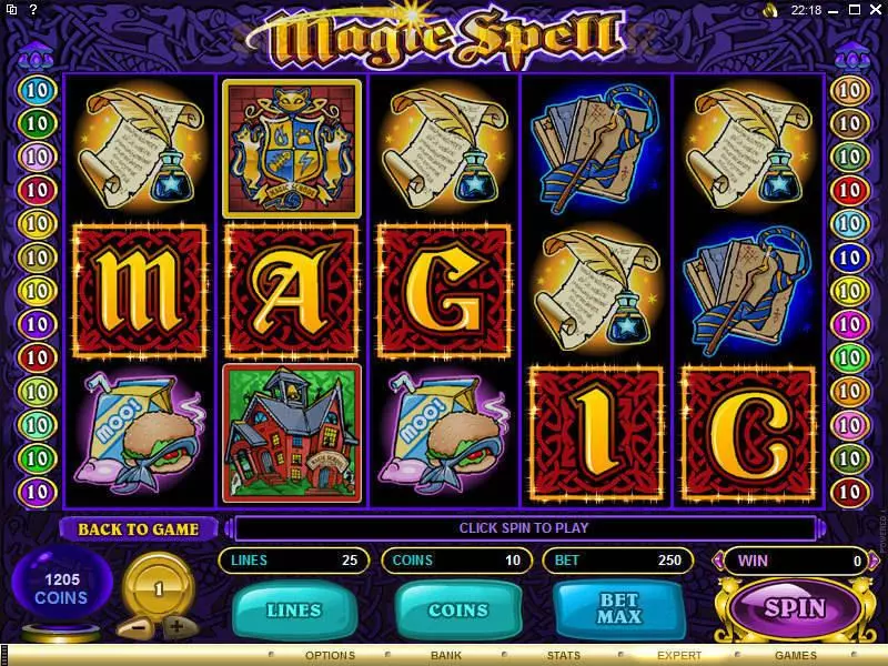Magic Spell  Real Money Slot made by Microgaming - Main Screen Reels