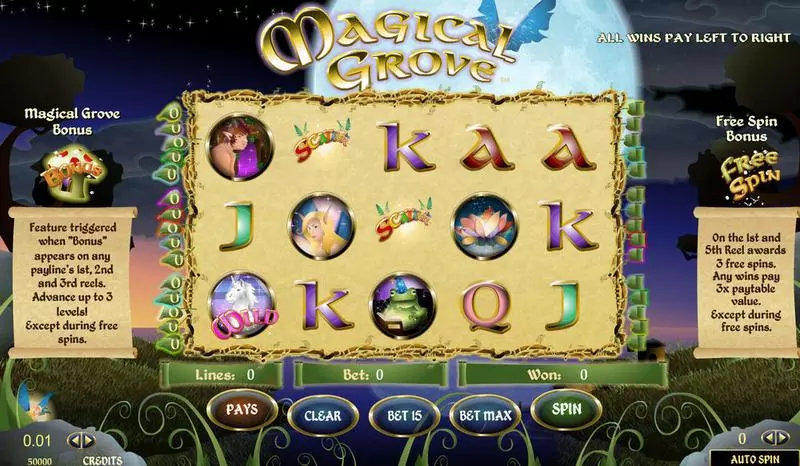 Magical Grove  Real Money Slot made by Amaya - Main Screen Reels