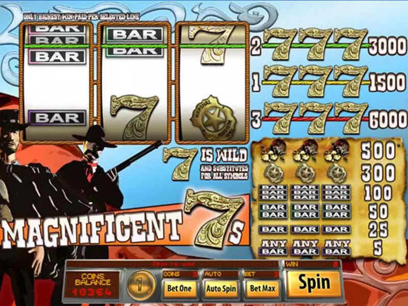 Magnificent 7s  Real Money Slot made by Saucify - Main Screen Reels