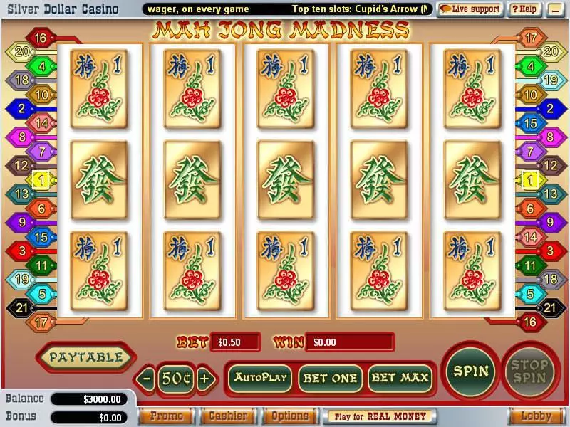 Mah Jong Madness  Real Money Slot made by WGS Technology - Main Screen Reels
