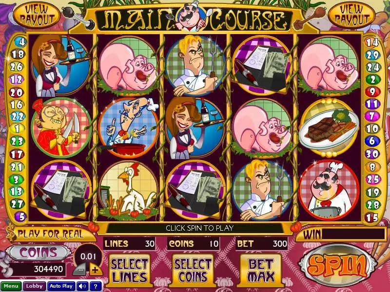 Main Course  Real Money Slot made by Wizard Gaming - Main Screen Reels